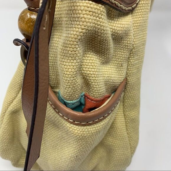 Fossil Khaki Canvas Shoulder Bag - Picture 5 of 13